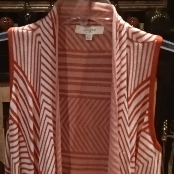 NWOT UMGEE rust Aztec accented asymmetrical cardigan S/M - Picture 7 of 8